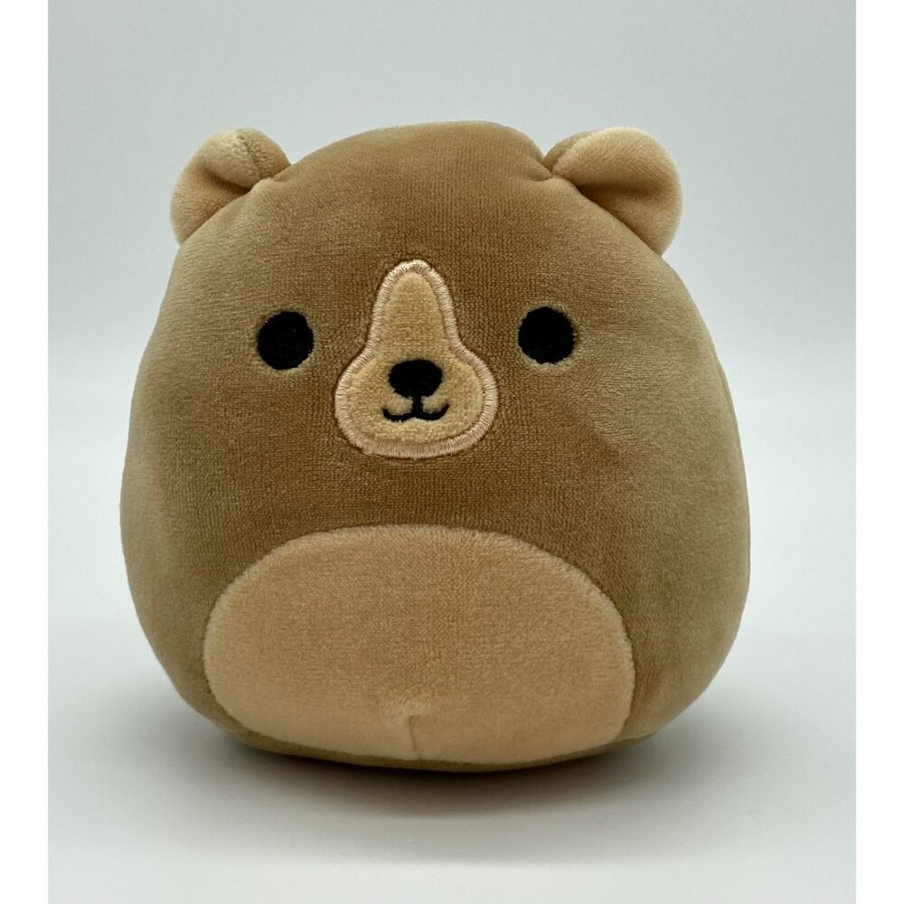 Squishmallow 4” Box Set Brown Bear Grizzly Baron Omar Greta from Kellytoy Htf
